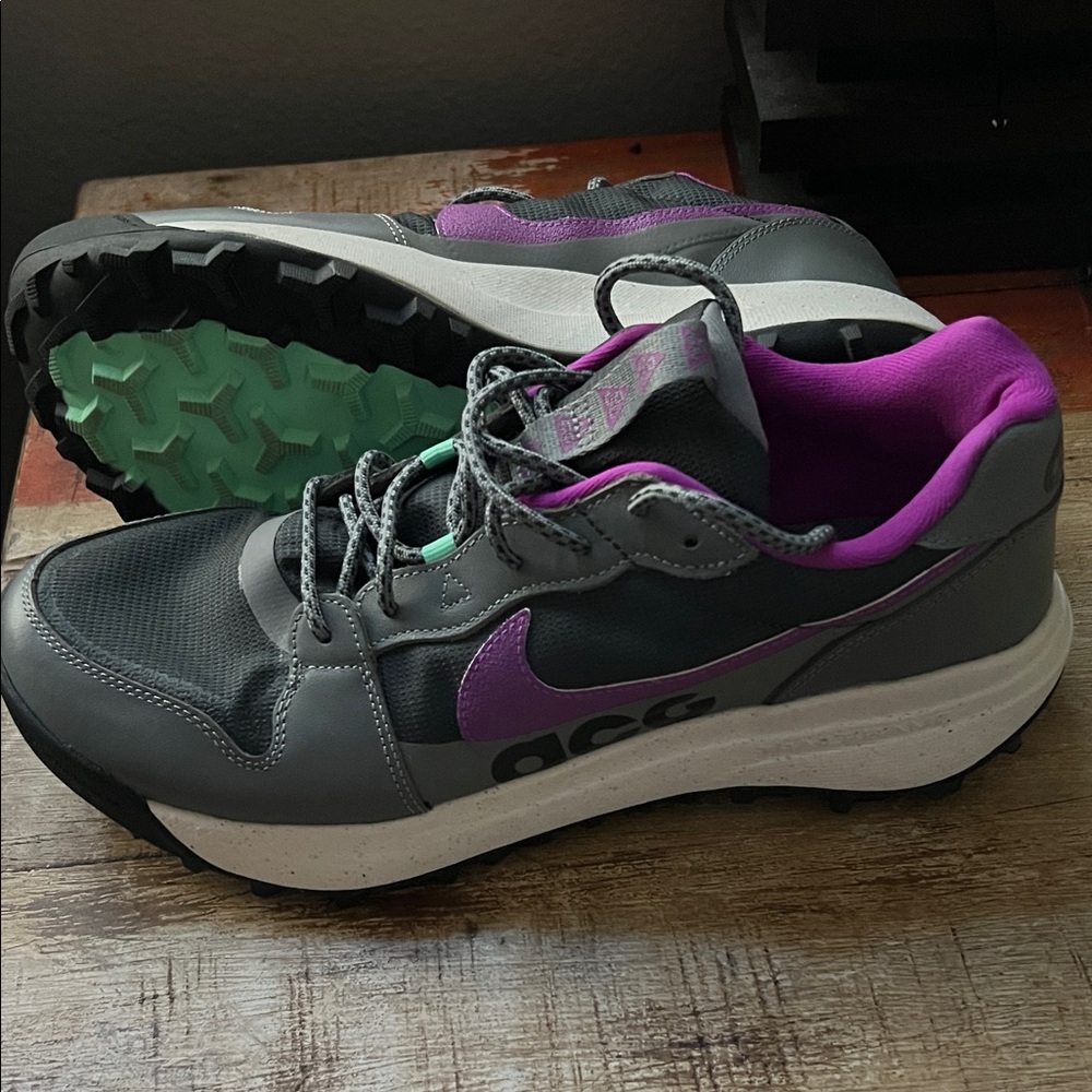 Nike ACG Gray and Purple Trail Shoes